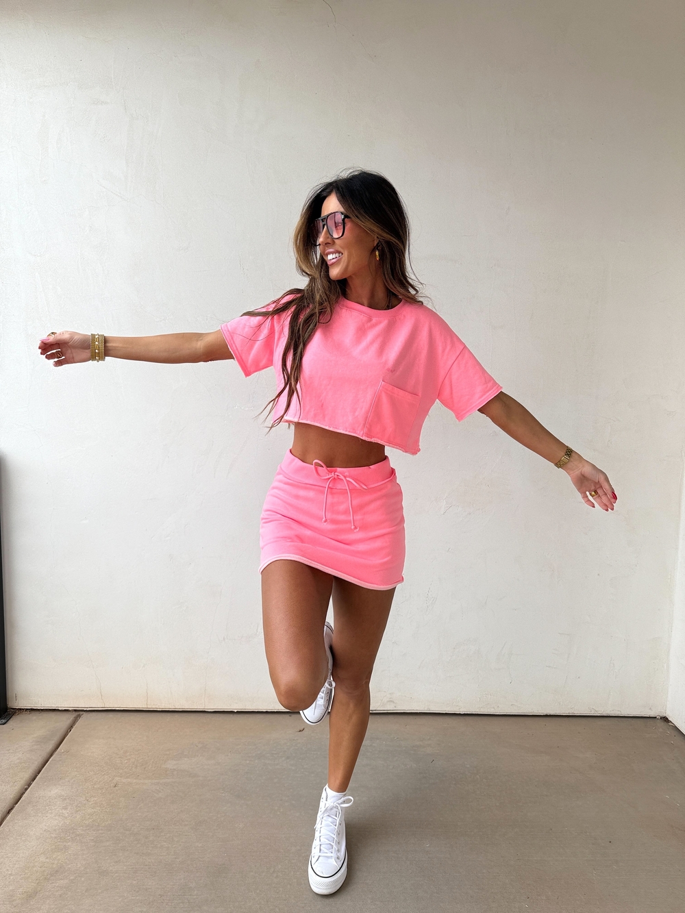 NWT - Women’s Pink Drawstring Skirt Set